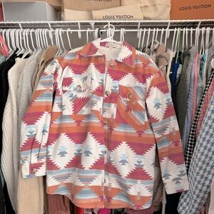 No Comment Aztec pink orange schacket jacket
